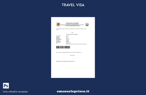 stile verificato Uganda e visto in modello Word e Pdf